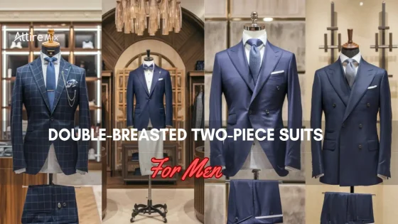 Collection of double-breasted two-piece suits for men