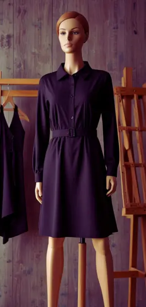 Women wearing black mini sweater dress outdoors.