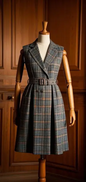 Summer sleeveless plaid dresses.