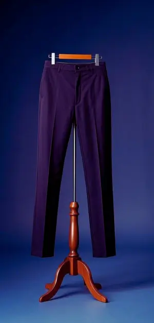 Tailored Fit Black Polyester Office Pants