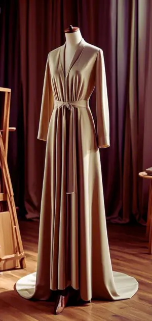 Formal dress paired with clutch, heels, and jewelry