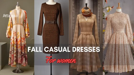 Collection of four fall casual dresses for women