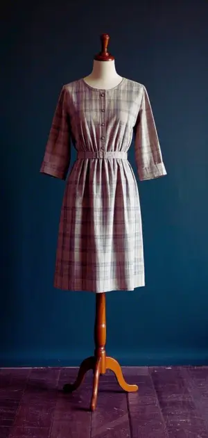 Maxi dress with puff sleeves and retro charm