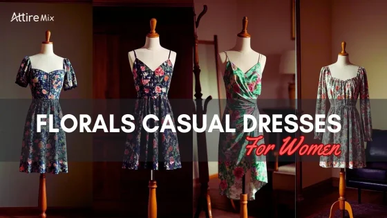 Women's floral casual dress in summer.