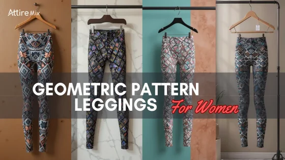Geometric pattern leggings for women in various unique and bold designs.