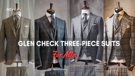 Collection of Glen Check Three-Piece Suits for men