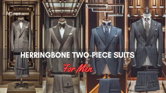 Assortment of Herringbone Two-Piece Suits for men