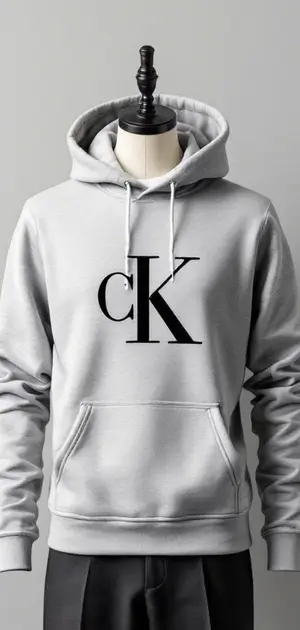 Grey Calvin Klein hoodie with "CK" logo for men