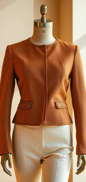 Orange jacket with zipper and pockets