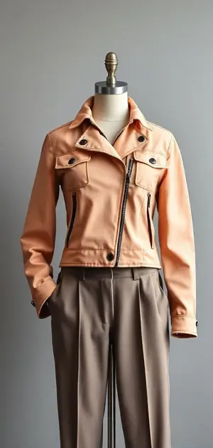 Apricot-colored jacket on mannequin
