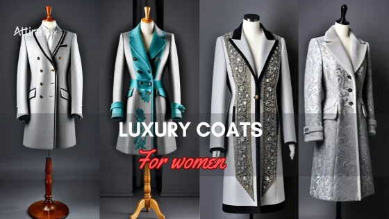 Collection of Luxury Coats For Women on display