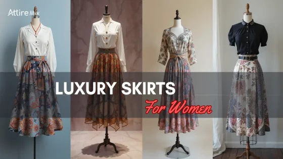 A stylish assortment of floral luxury skirts in different colors.