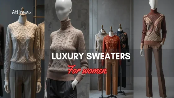 Collection of Luxury Sweaters For women on display