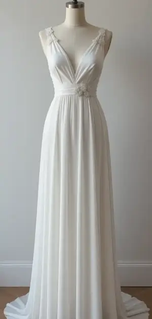 Classic white maxi dress with decorative bodice