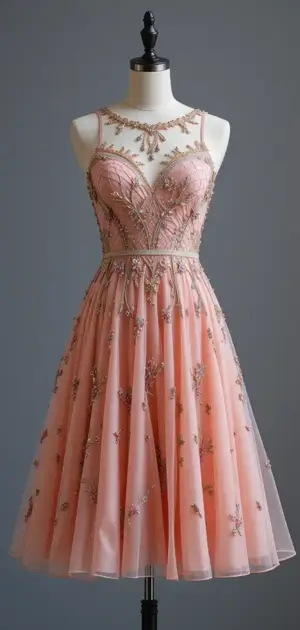 on a mannequin Pink midi dress