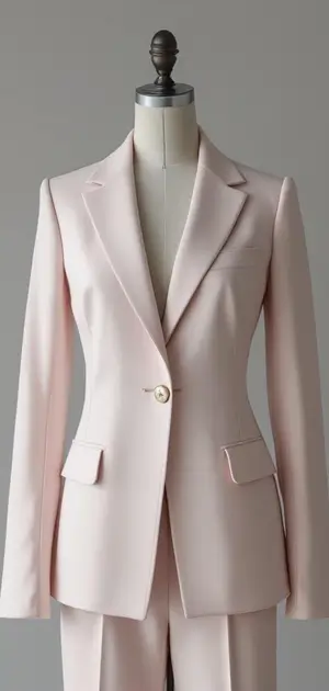 Light pink minimalist blazer with a subtle sheen