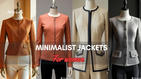 Assortment of Minimalist Jackets For Womens on mannequins