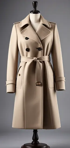 Neutral grey belted trench coat
