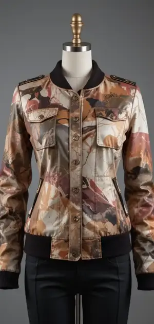 Stylish jacket with richly detailed paisley and baroque patterns