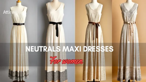 Collage showcasing various styles of Neutrals Maxi Dresses For women