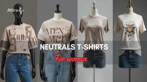 Collection of Neutrals T-Shirts For women with varied typography