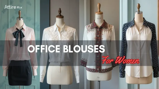 A collection of office blouses featuring elegant, modern, and versatile designs.