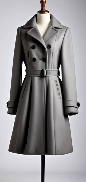 Stylish grey trench coat for women's office wear