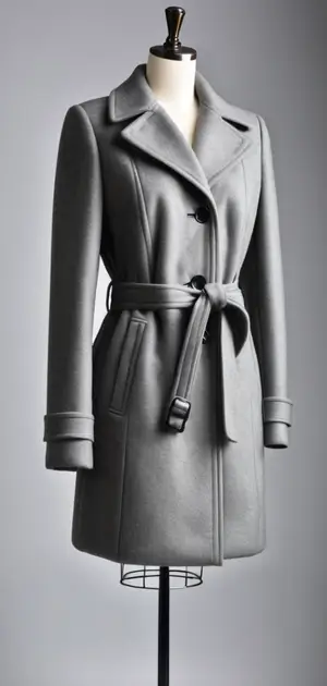 Light grey fitted office coat for women