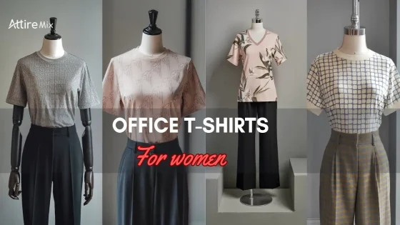 Collection of Office T-Shirts For women displayed on mannequins