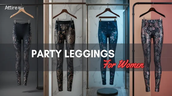 A collection of stylish printed party leggings for women, perfect for a bold look.