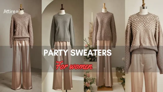 Collection of Party Sweaters For women on display