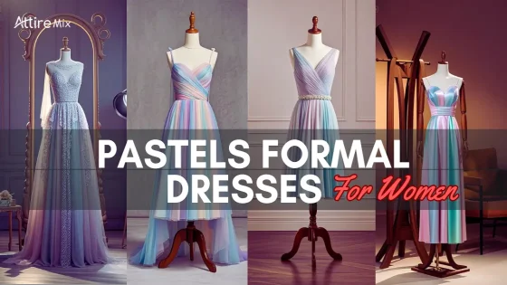 Collection of pastel formal dresses for women