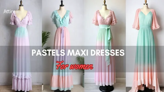Collage of Pastels Maxi Dresses For women in various designs