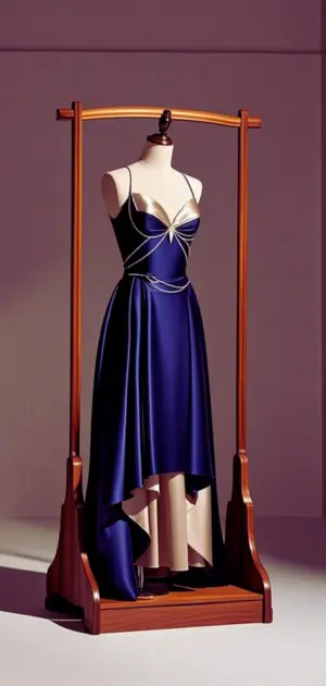 A chic navy blue midi dress styled with silver heels.