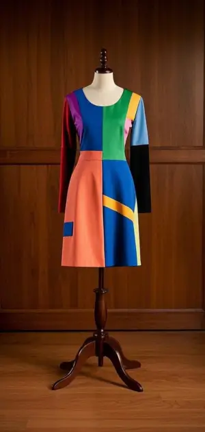 Women’s fit-and-flare geometric casual dress