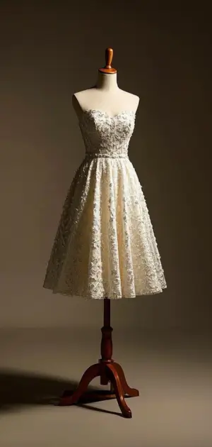 Neutral-tone A-line dress for casual weddings