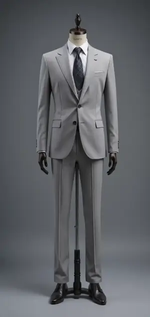 Light gray suit on mannequin