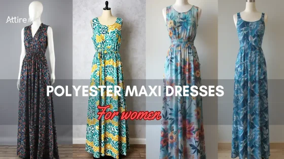 Various polyester maxi dresses for women