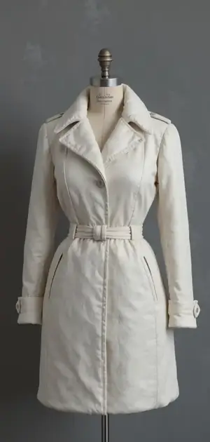 White belted coat on display