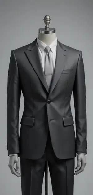 Sleek black Ralph Lauren blazer with a checkered shirt and tie