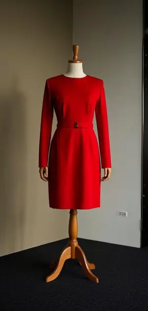 Red wrap dress with a flattering waist