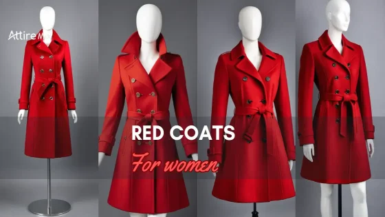 Collection of vibrant red coats for women