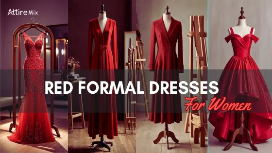 Bold red formal dress for women at an elegant event