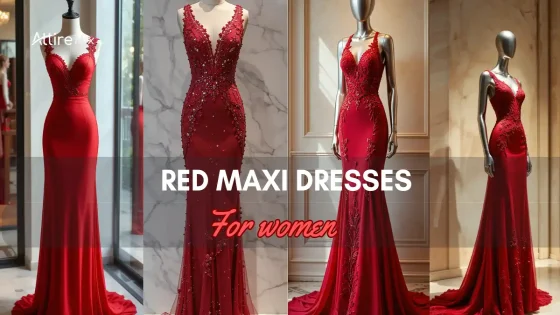 Collage of stunning Red Maxi Dresses For women