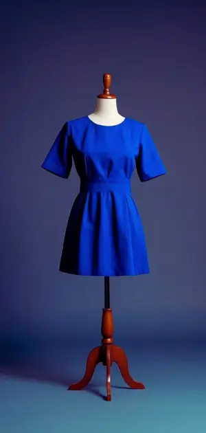 Midi denim casual dress with button-front detail