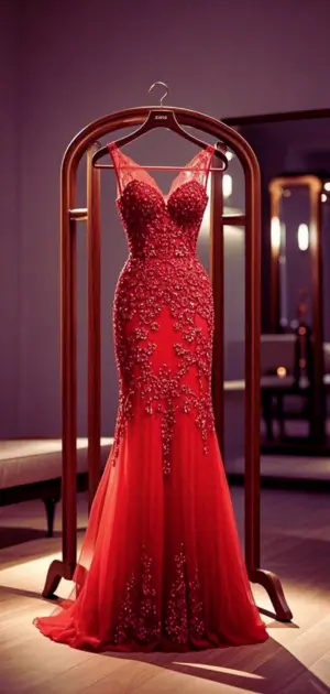 Flowy chiffon red dress for semi-formal events