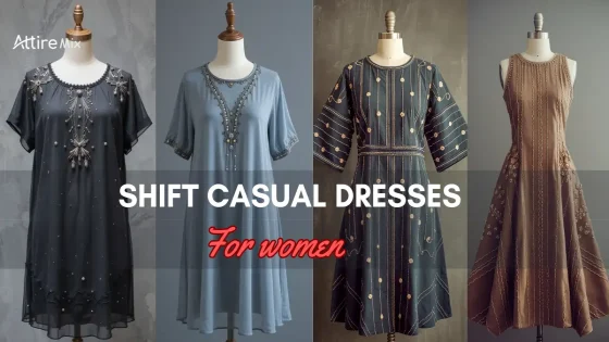 Assortment of Shift Casual Dresses For women on mannequins