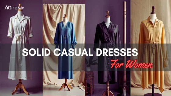 Women’s solid casual dresses in neutral colors.