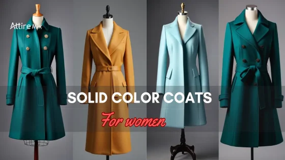 Four stylish Solid Color Coats For Women on mannequins
