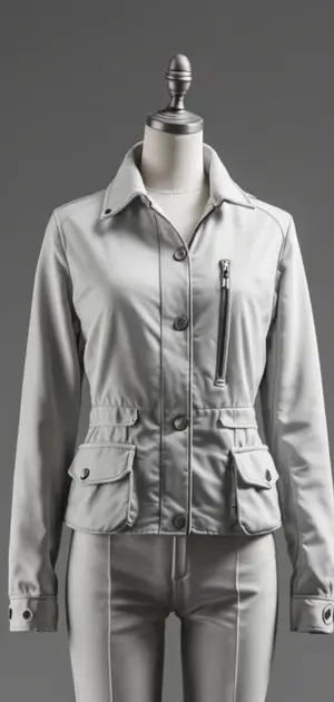Grey utility jacket on mannequin